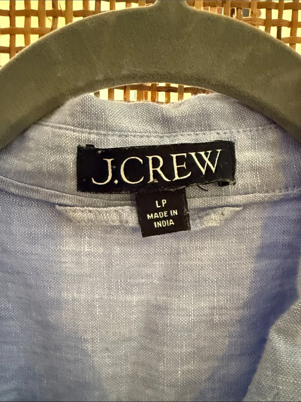 J.Crew Petite Capitaine Linen Shirtdress French Blue PL Button Front Belted